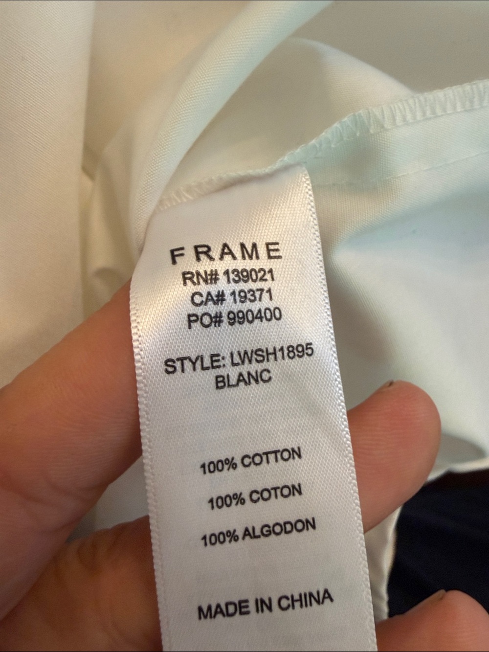 Frame Margot Short Puff-Sleeve Cotton Top White Mockneck - Picture 7 of 7